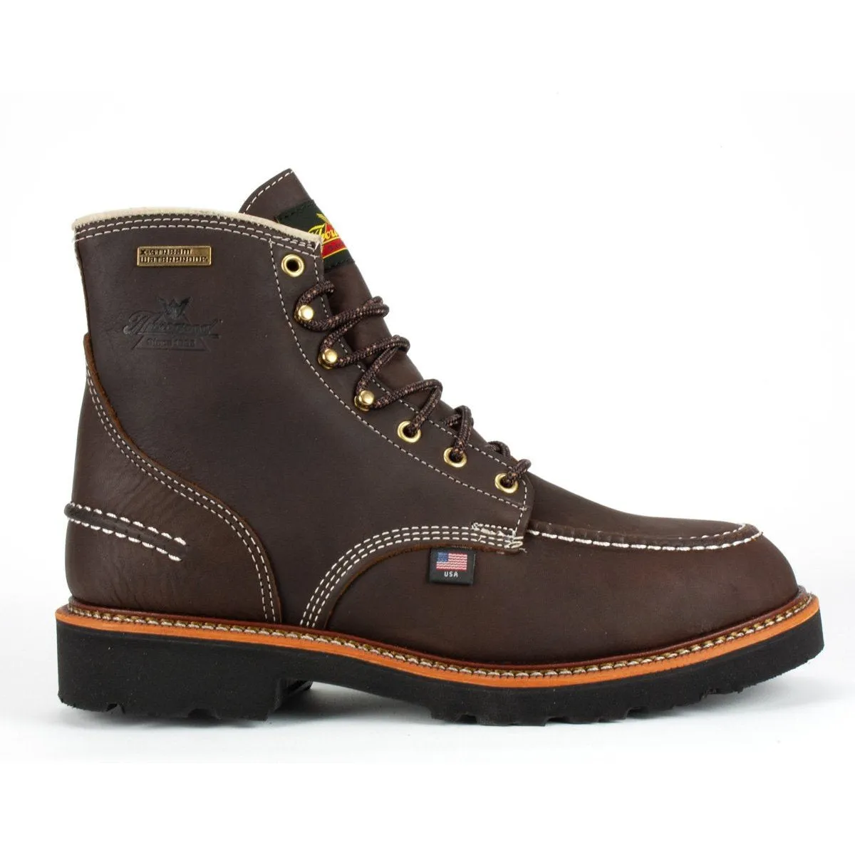 Thorogood Men's Flyway 6" USA Made Waterproof Work Boot - Brown - 814-4140