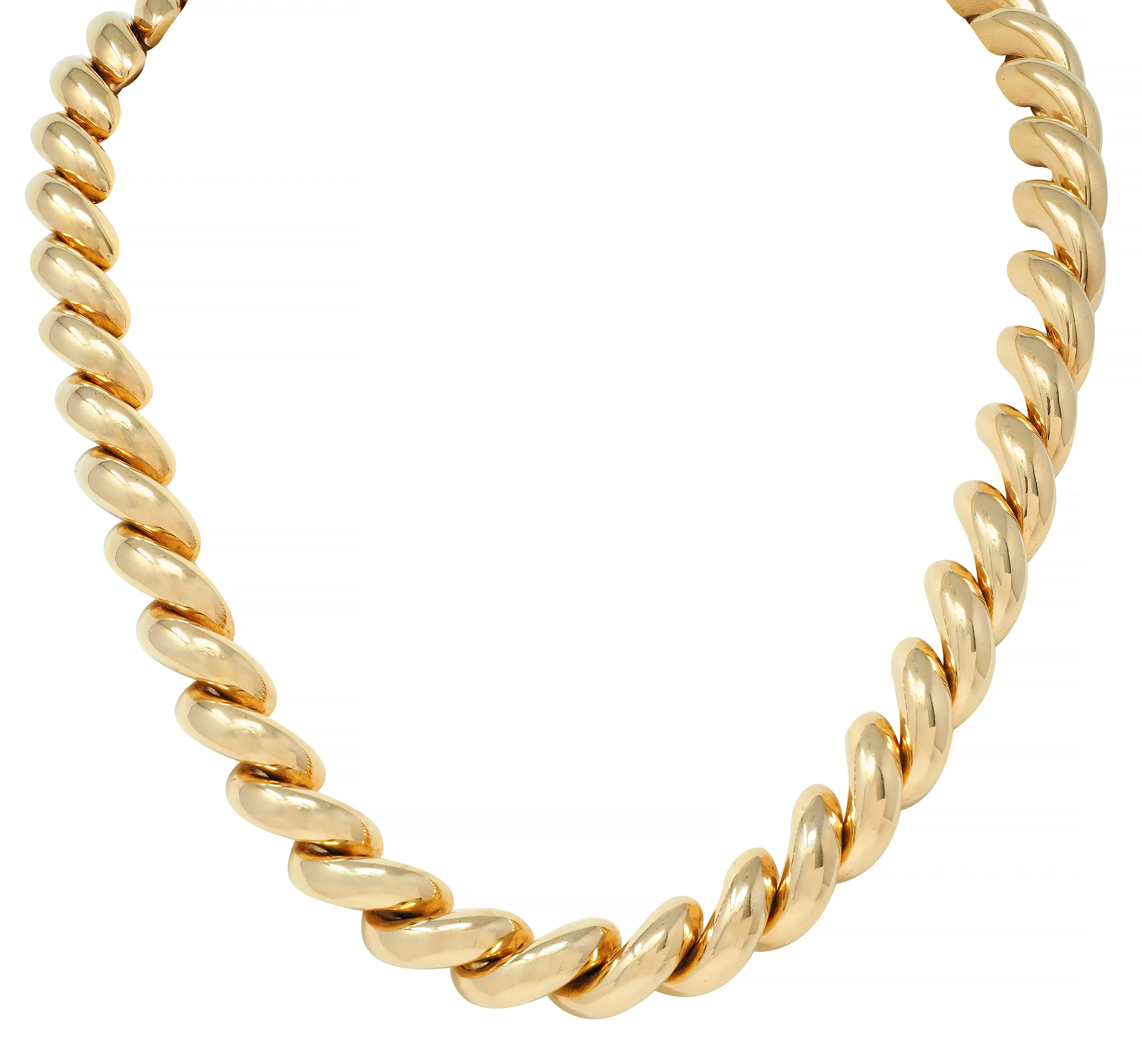 Tiffany & Co. 1960's Modernist 14 Karat Yellow Gold Vintage Chain Necklace