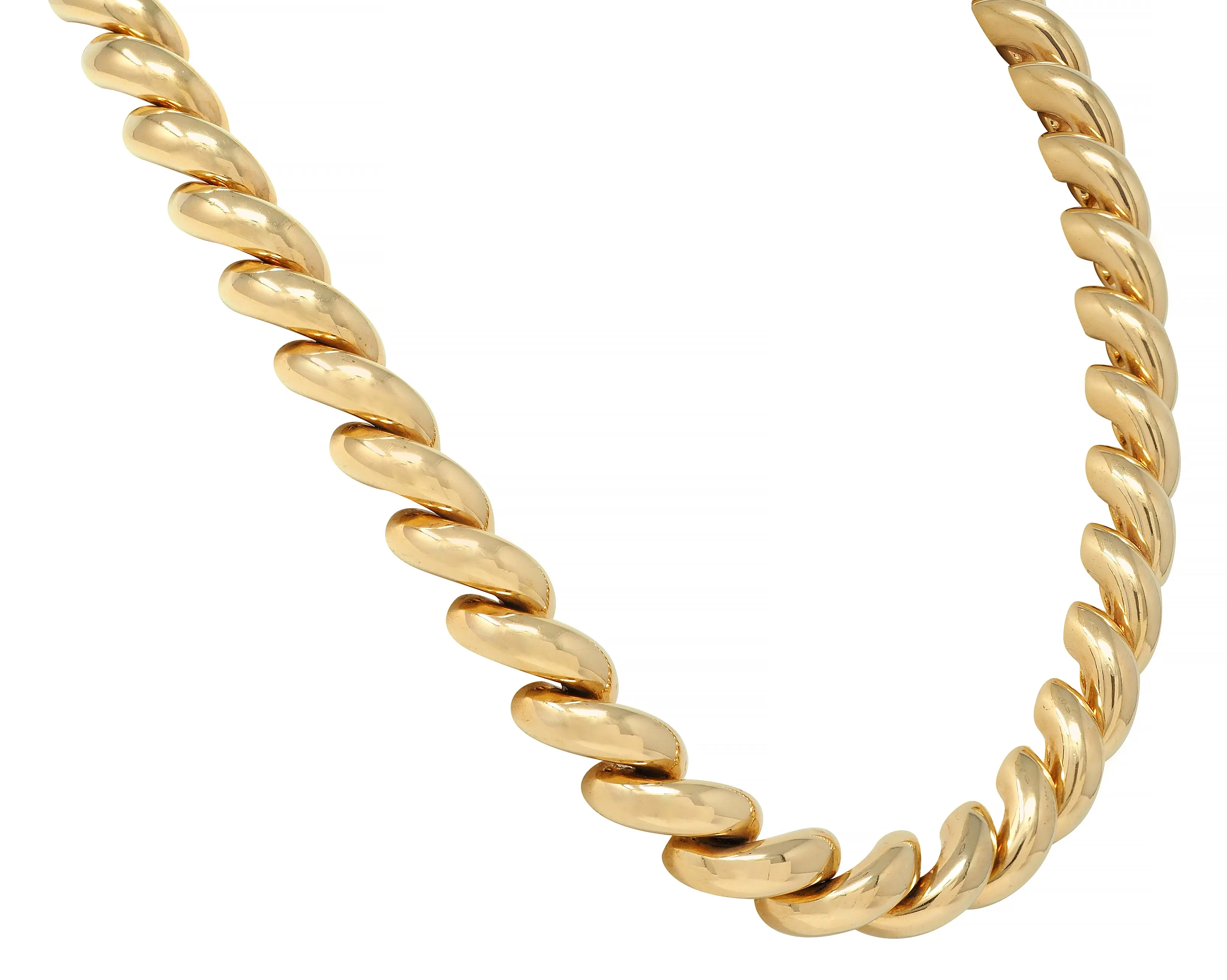 Tiffany & Co. 1960's Modernist 14 Karat Yellow Gold Vintage Chain Necklace