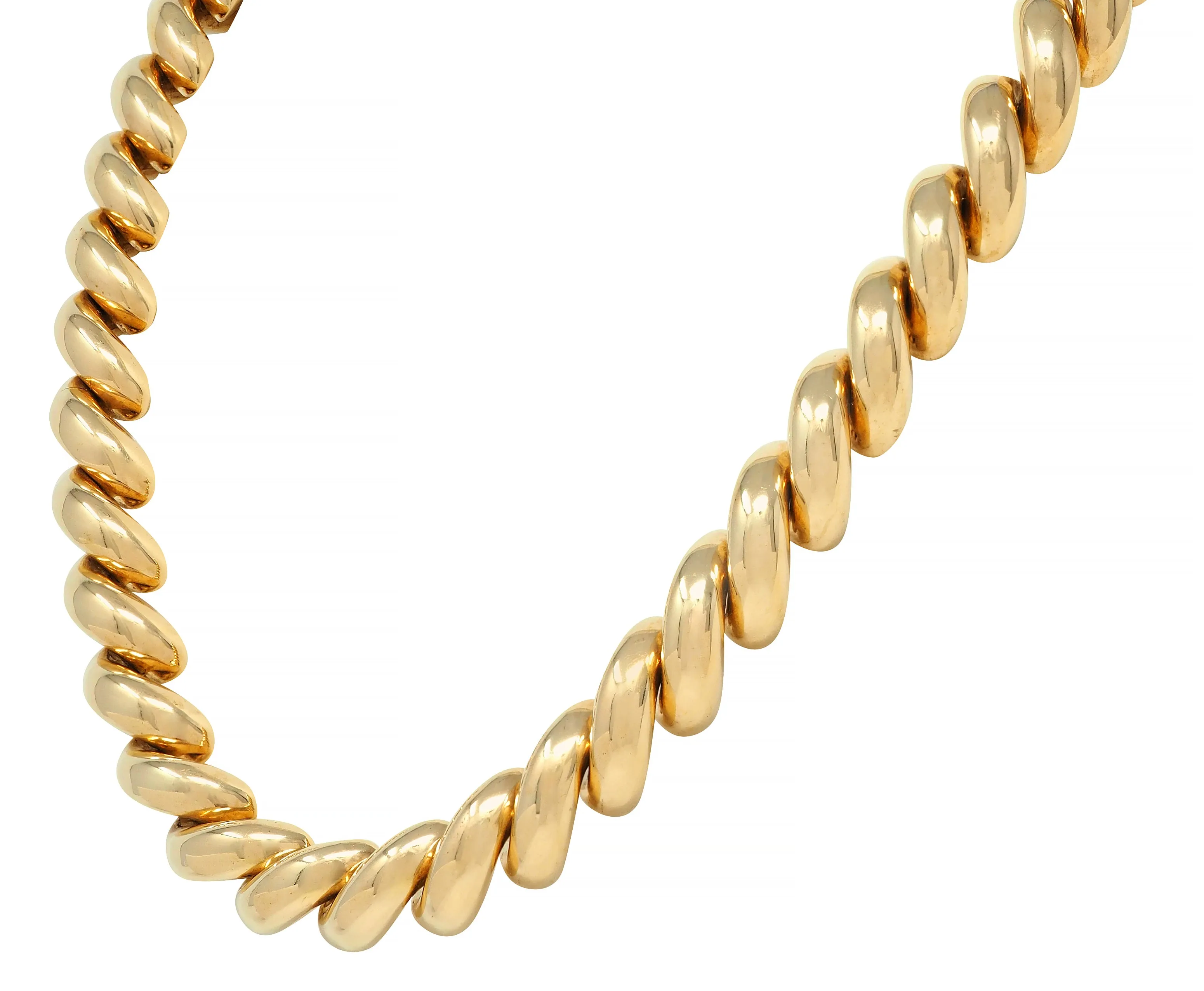 Tiffany & Co. 1960's Modernist 14 Karat Yellow Gold Vintage Chain Necklace