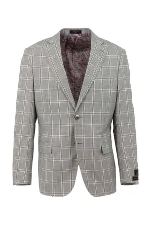 Tiglio Luxe Black and White Houndstooth with Windowpane Dolcetto Modern Fit, Pure Wool Jacket TL4225