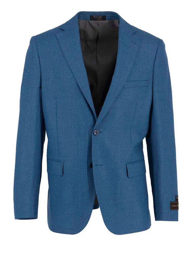 Tiglio Luxe Teal Dolcetto Modern Fit, Pure Wool Jacket TL3378