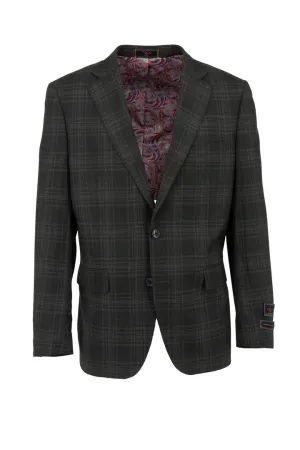 Tiglio Luxe Thyme Green with Windowpane Dolcetto Modern Fit, Pure Wool Jacket TL7526