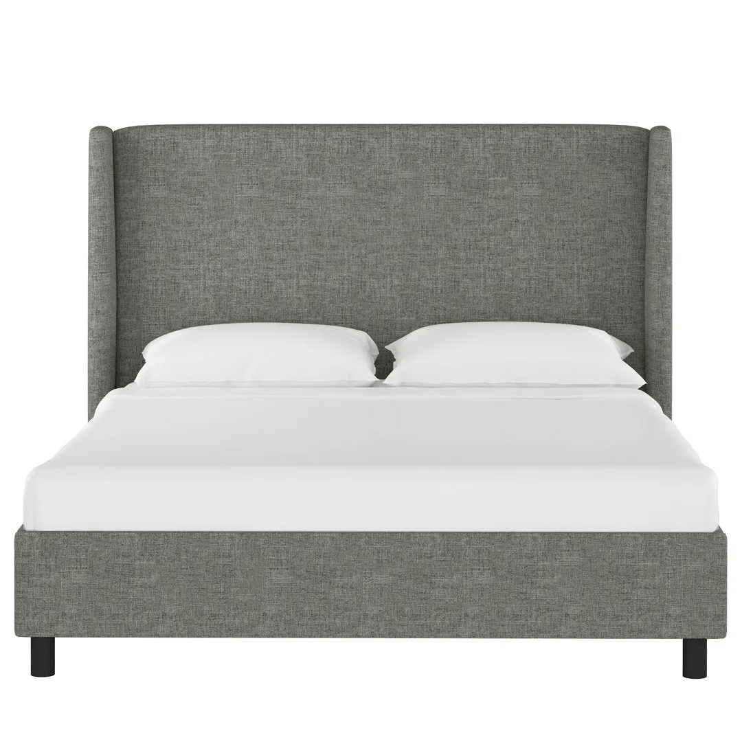 Tilly Upholstered Low Profile Platform Bed Joss & Main Color: Zuma Charcoal Textured Linen Size: Twin
