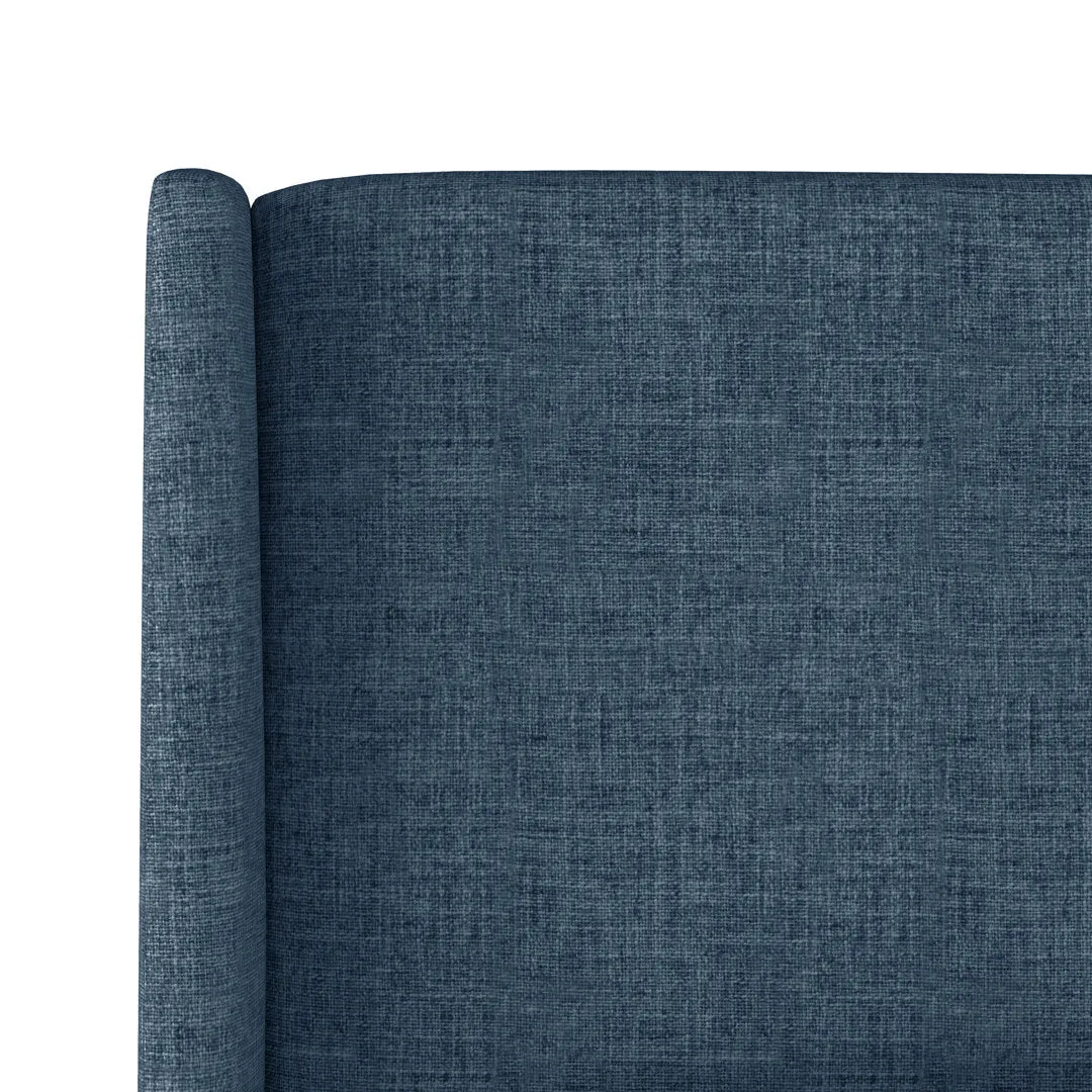 Tilly Upholstered Low Profile Platform Bed Joss & Main Color: Zuma Navy Textured Linen Size: Twin