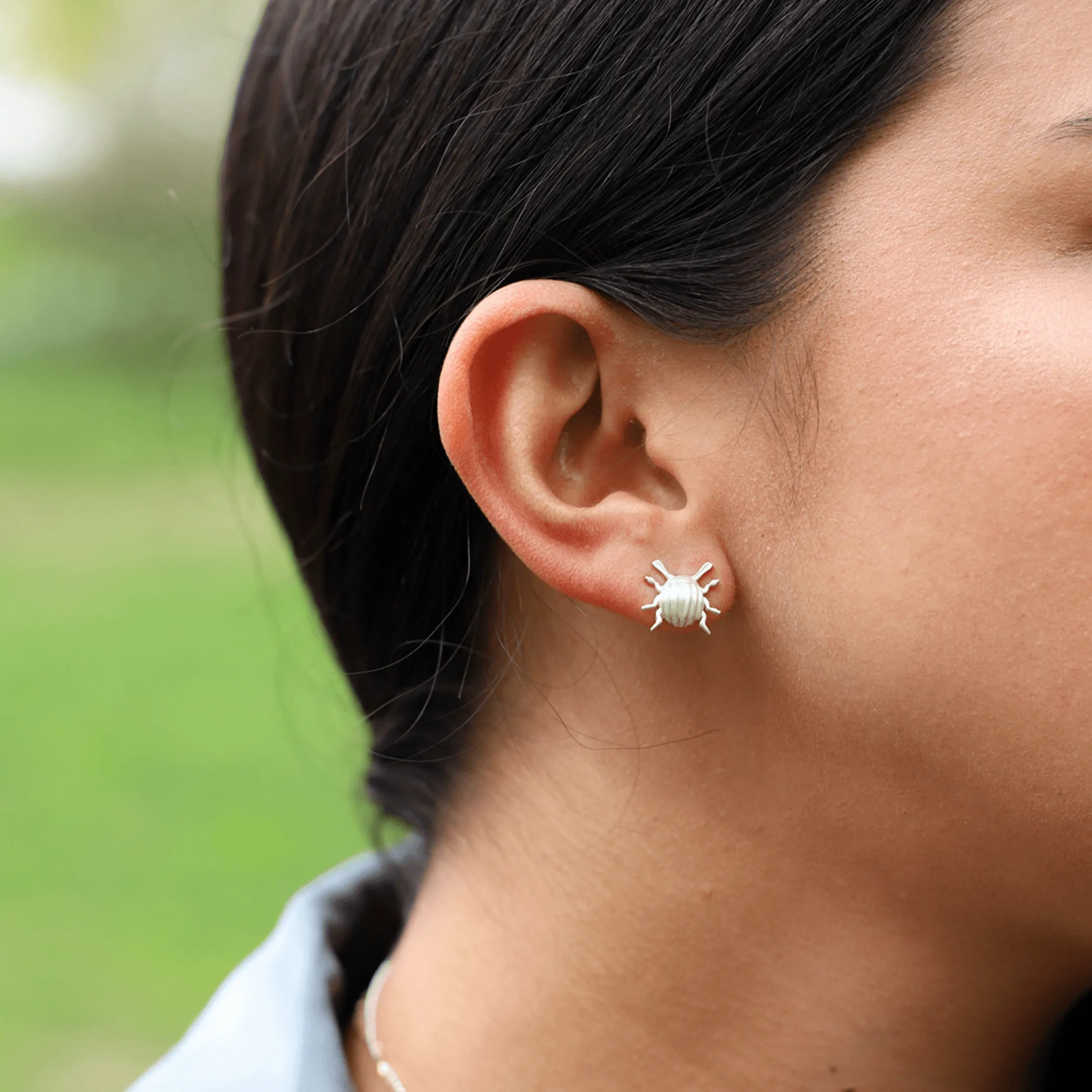 Tiny Beetle Earrings