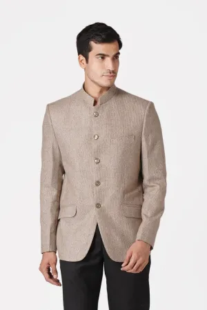 Tweed Beige Bandhgala