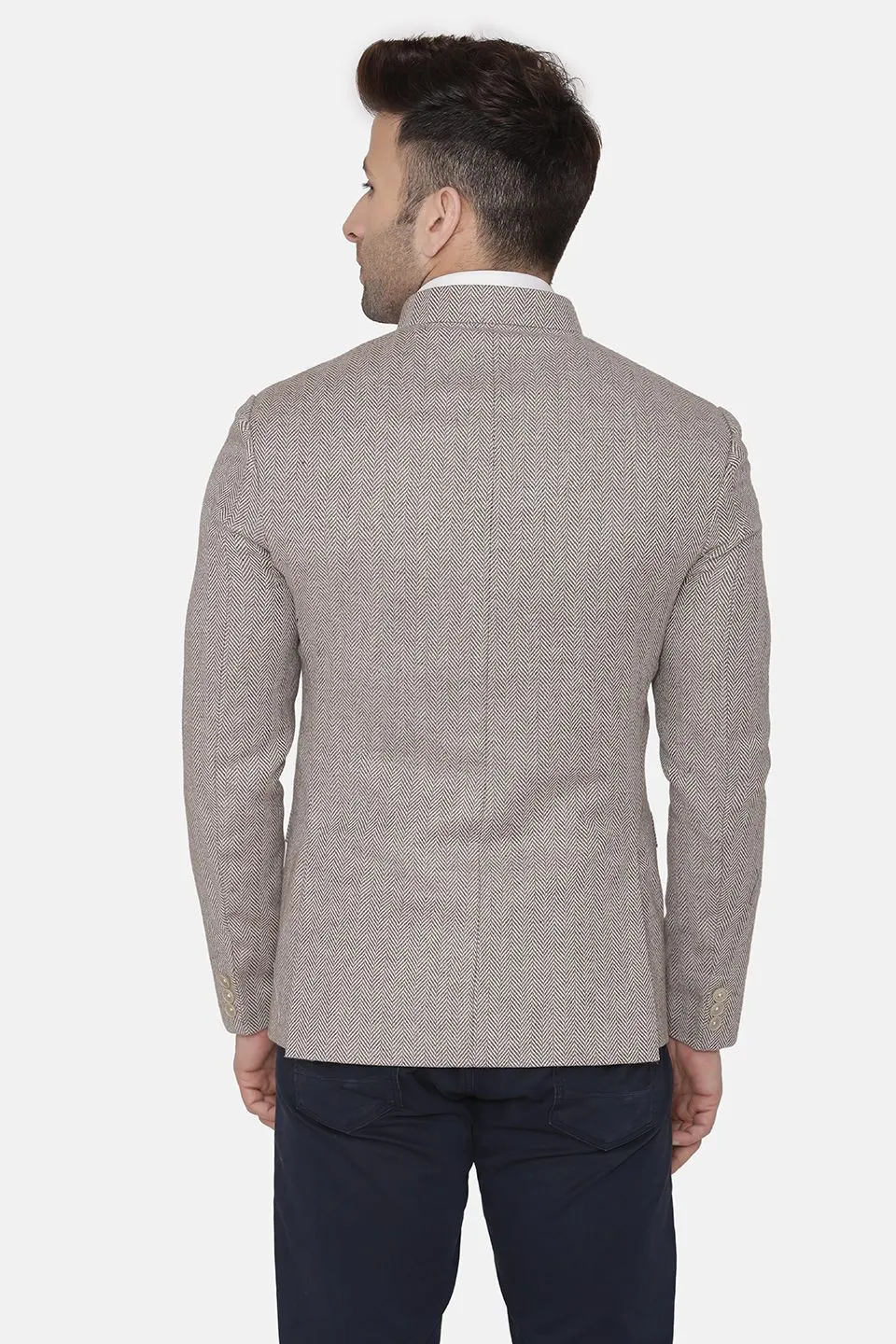 Tweed Beige Bandhgala