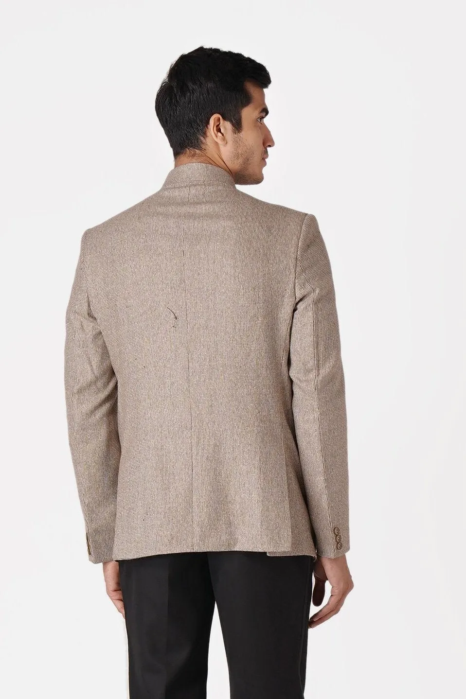 Tweed Beige Bandhgala