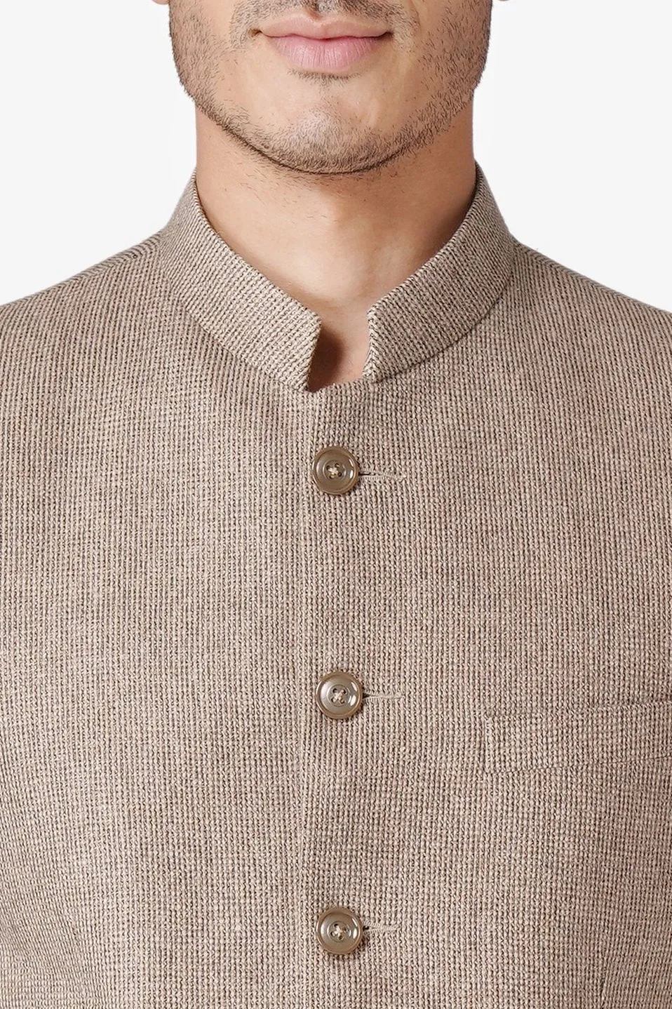 Tweed Beige Bandhgala