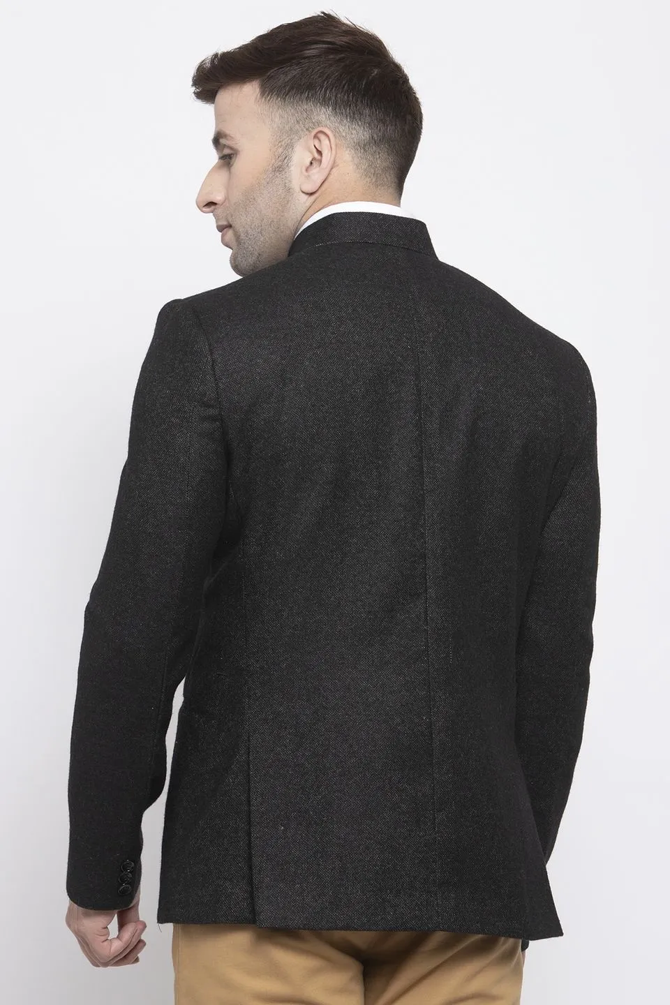 Tweed Black Bandhgala