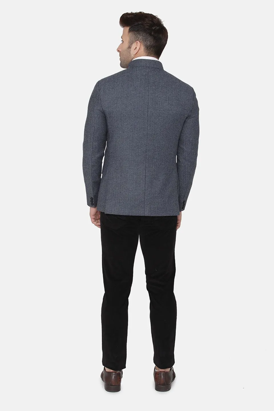Tweed Blue Bandhgala