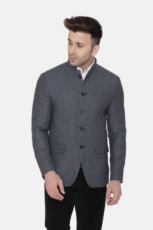 Tweed Blue Bandhgala