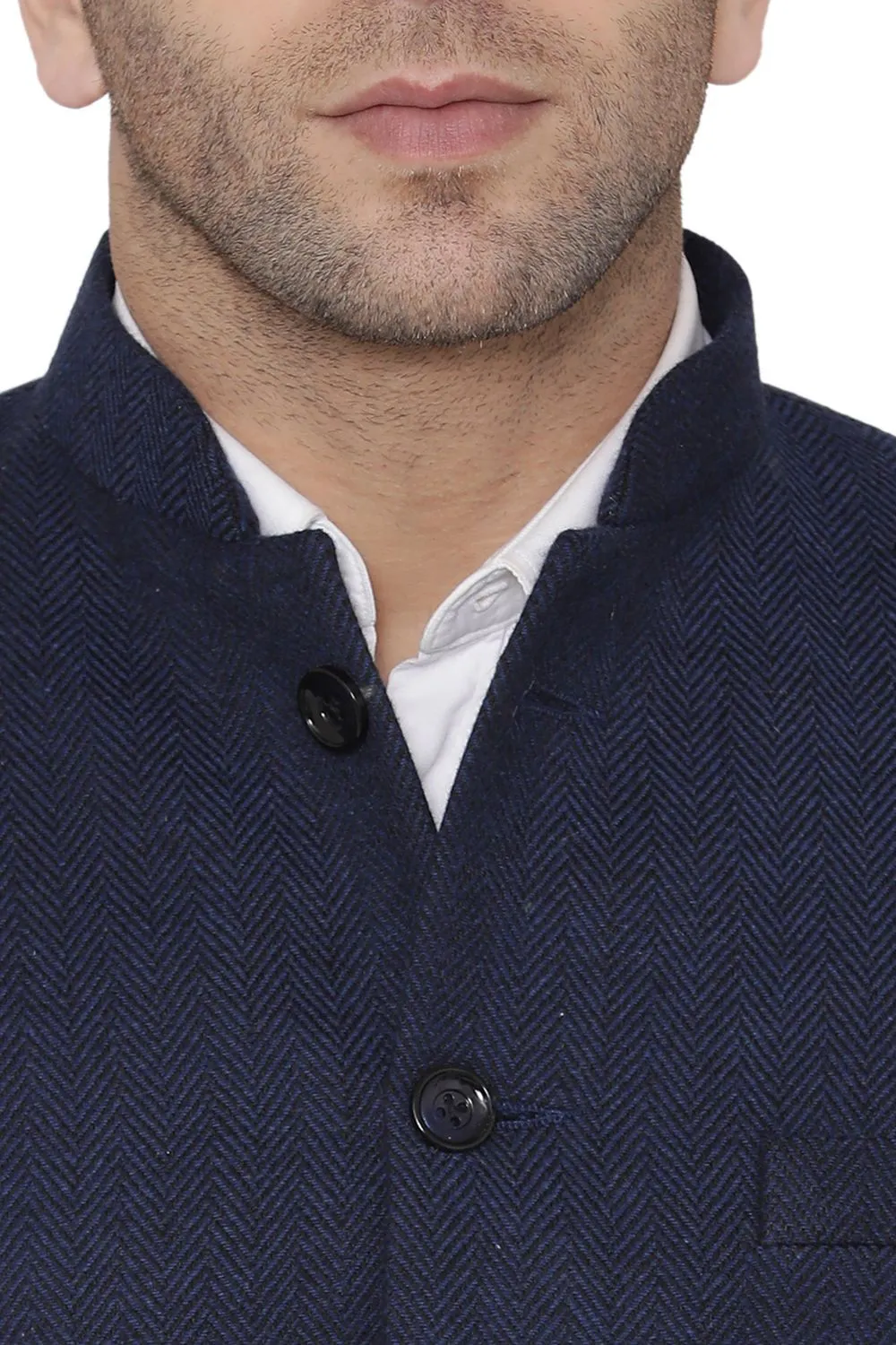 Tweed Blue Bandhgala