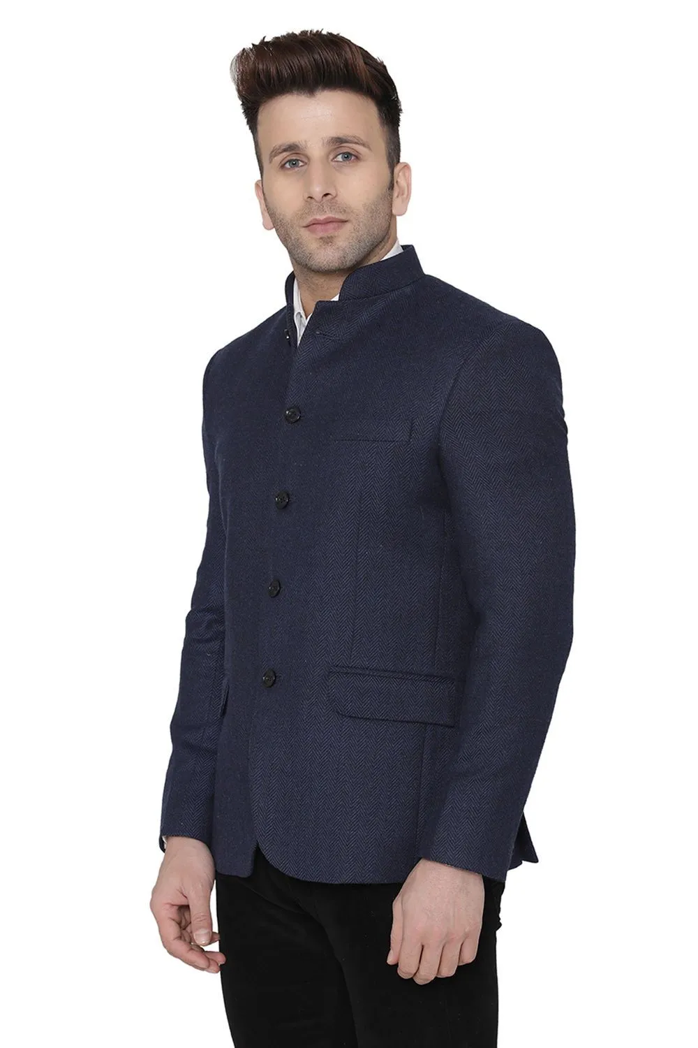 Tweed Blue Bandhgala