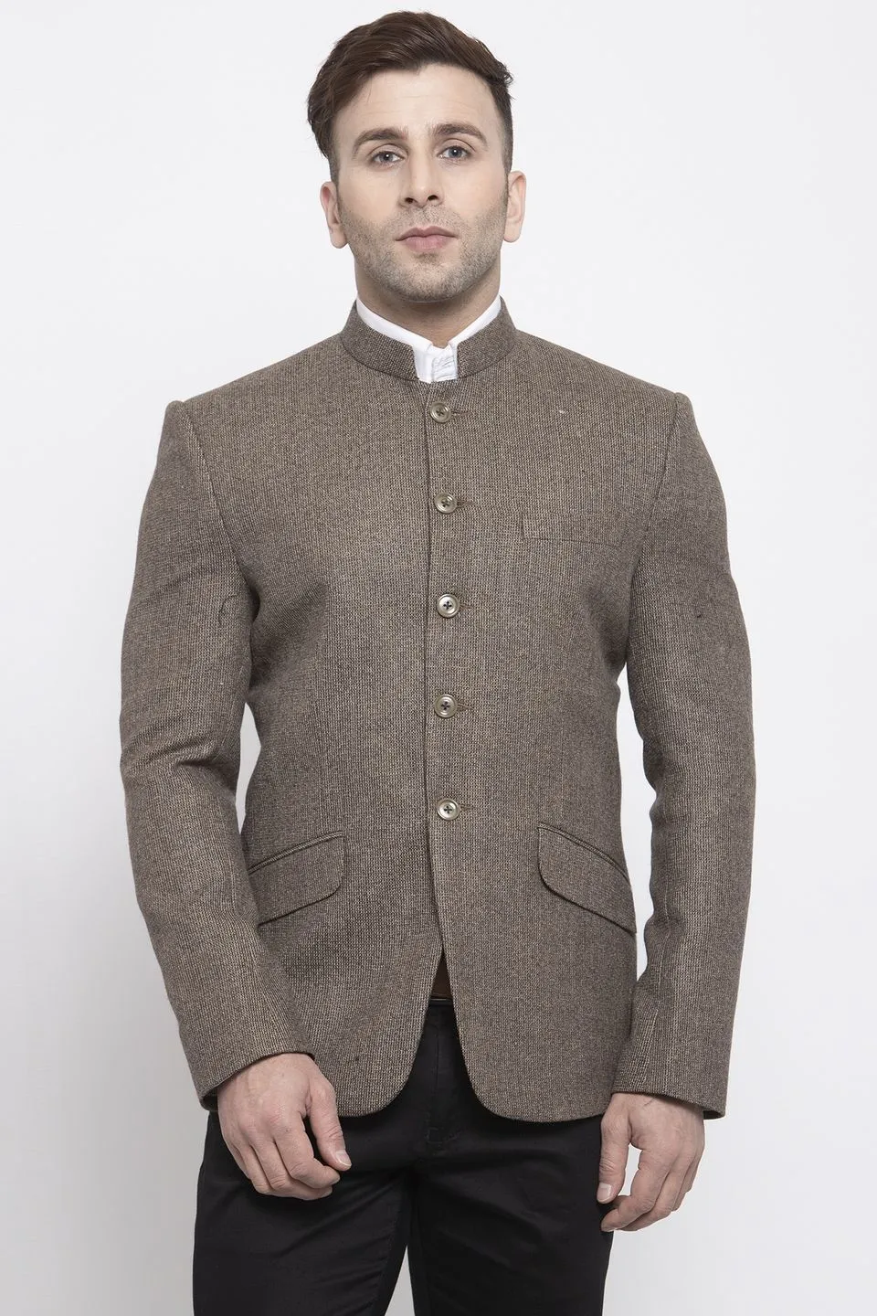 Tweed Brown Bandhgala