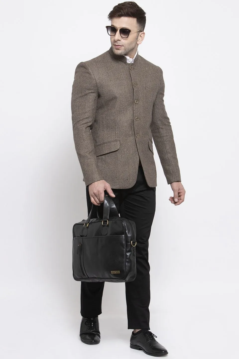 Tweed Brown Bandhgala