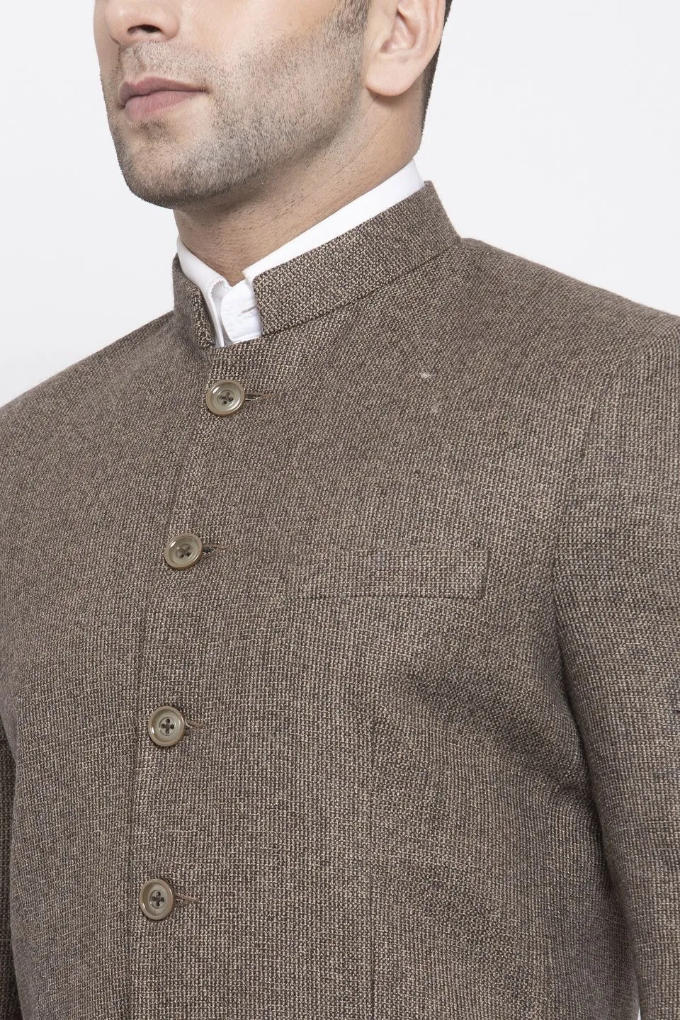 Tweed Brown Bandhgala