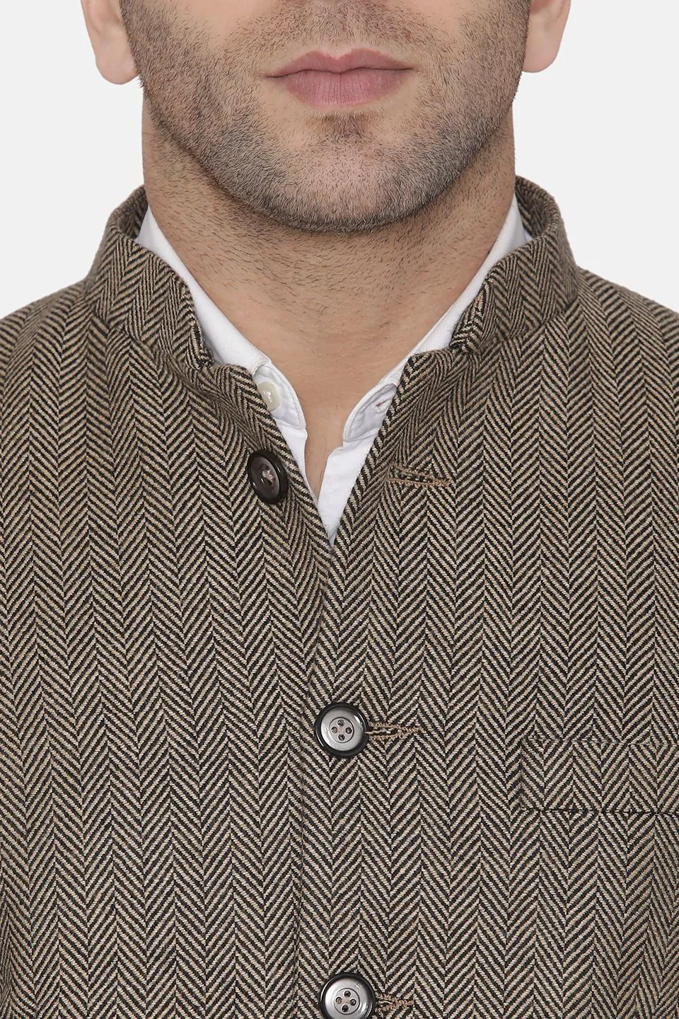 Tweed Brown Bandhgala