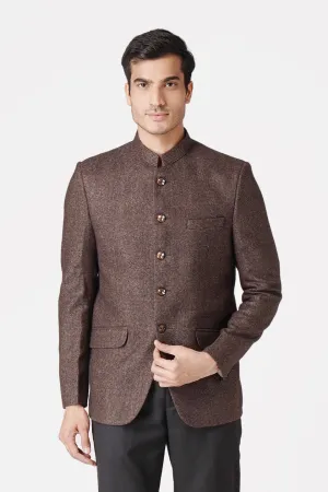 Tweed Dark Brown Bandhgala