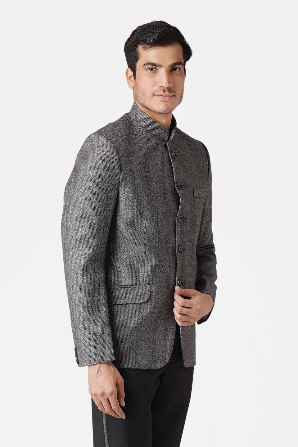 Tweed Grey Bandhgala