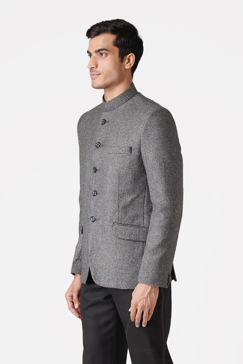 Tweed Grey Bandhgala