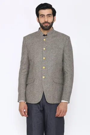 Tweed Wool Grey Bandhgala