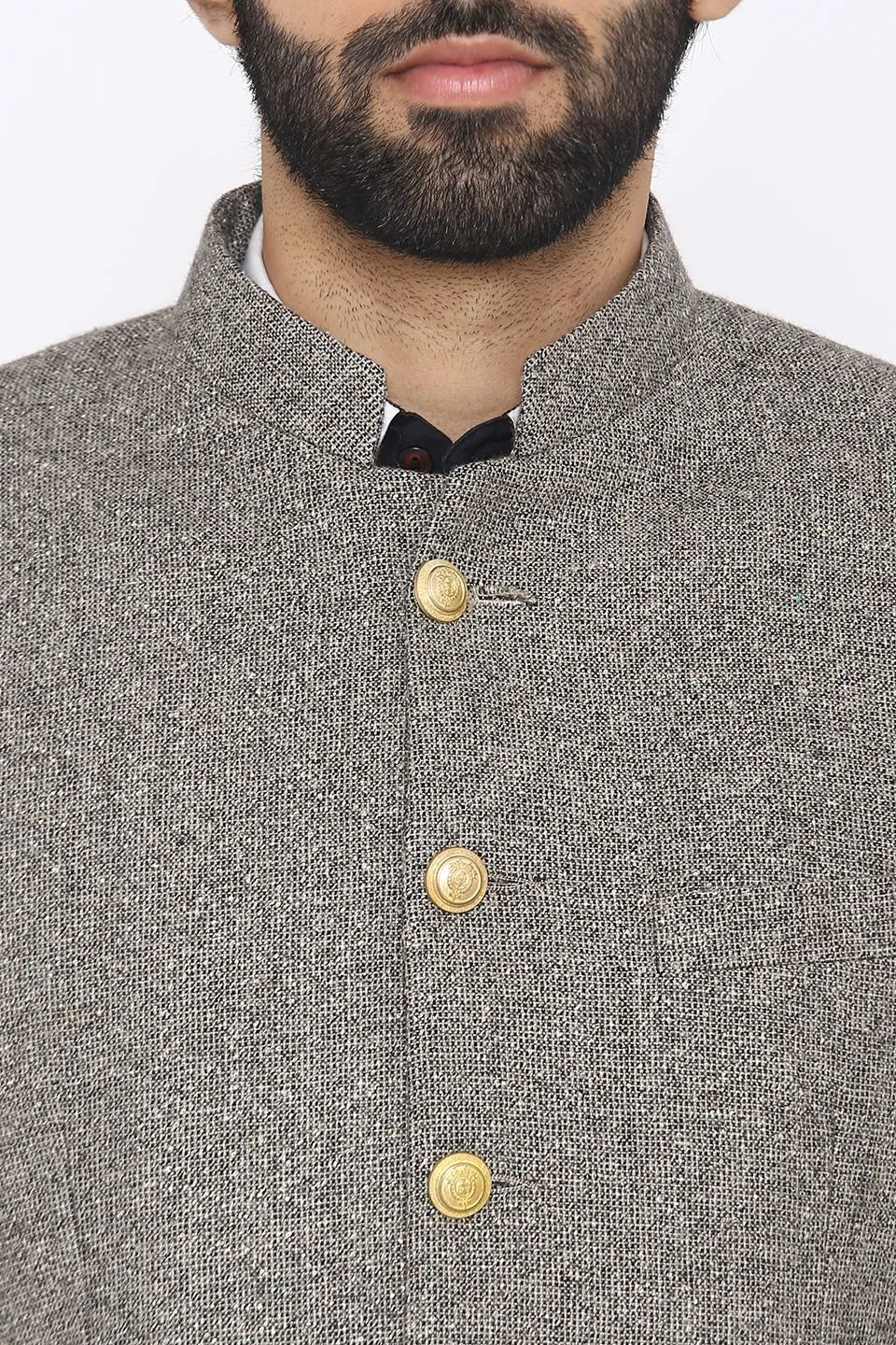 Tweed Wool Grey Bandhgala