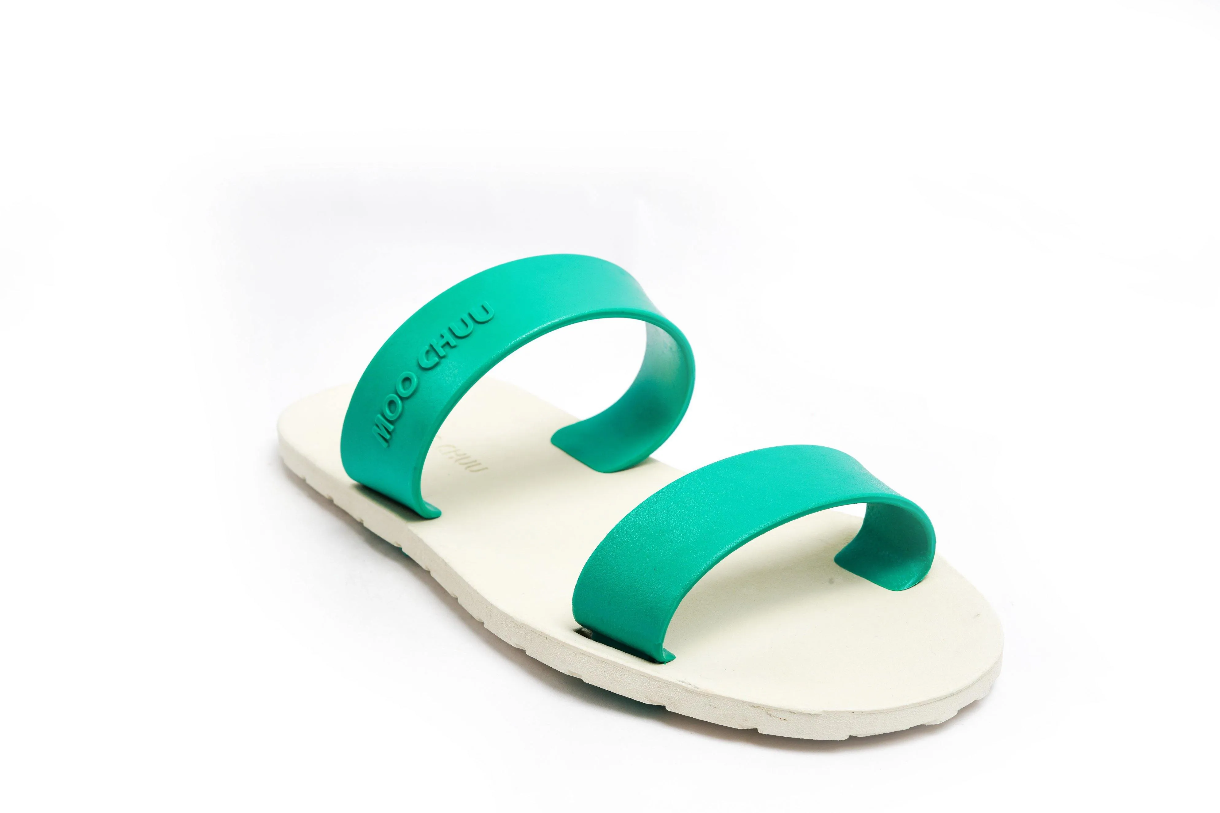 Twin White Sole Green Strap