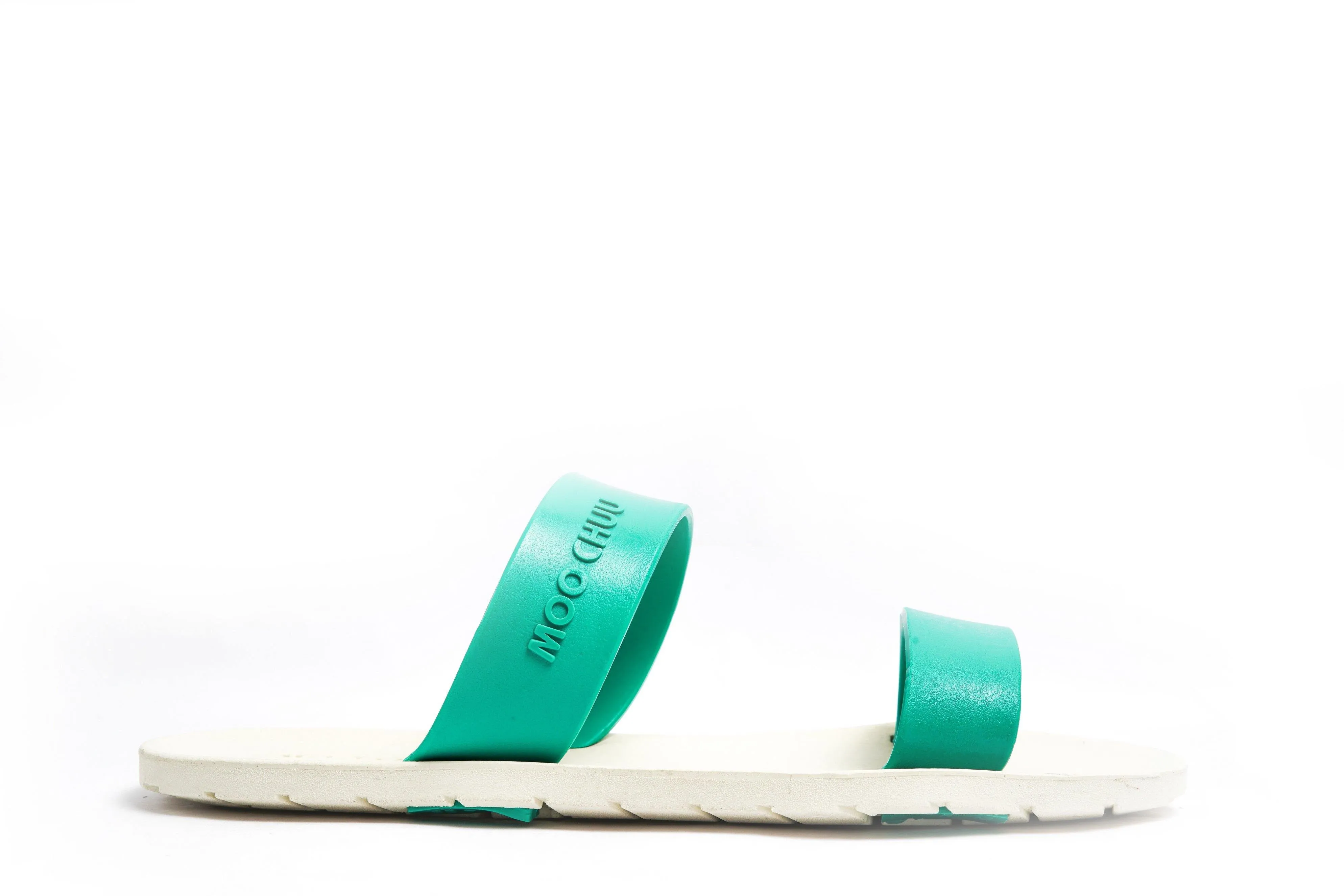 Twin White Sole Green Strap