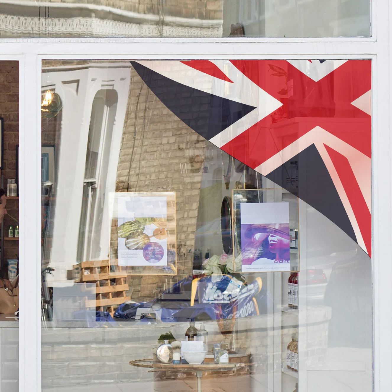 Union Jack corner window sticker