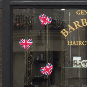 Union Jack Hearts Kings Coronation Retail Window Graphics