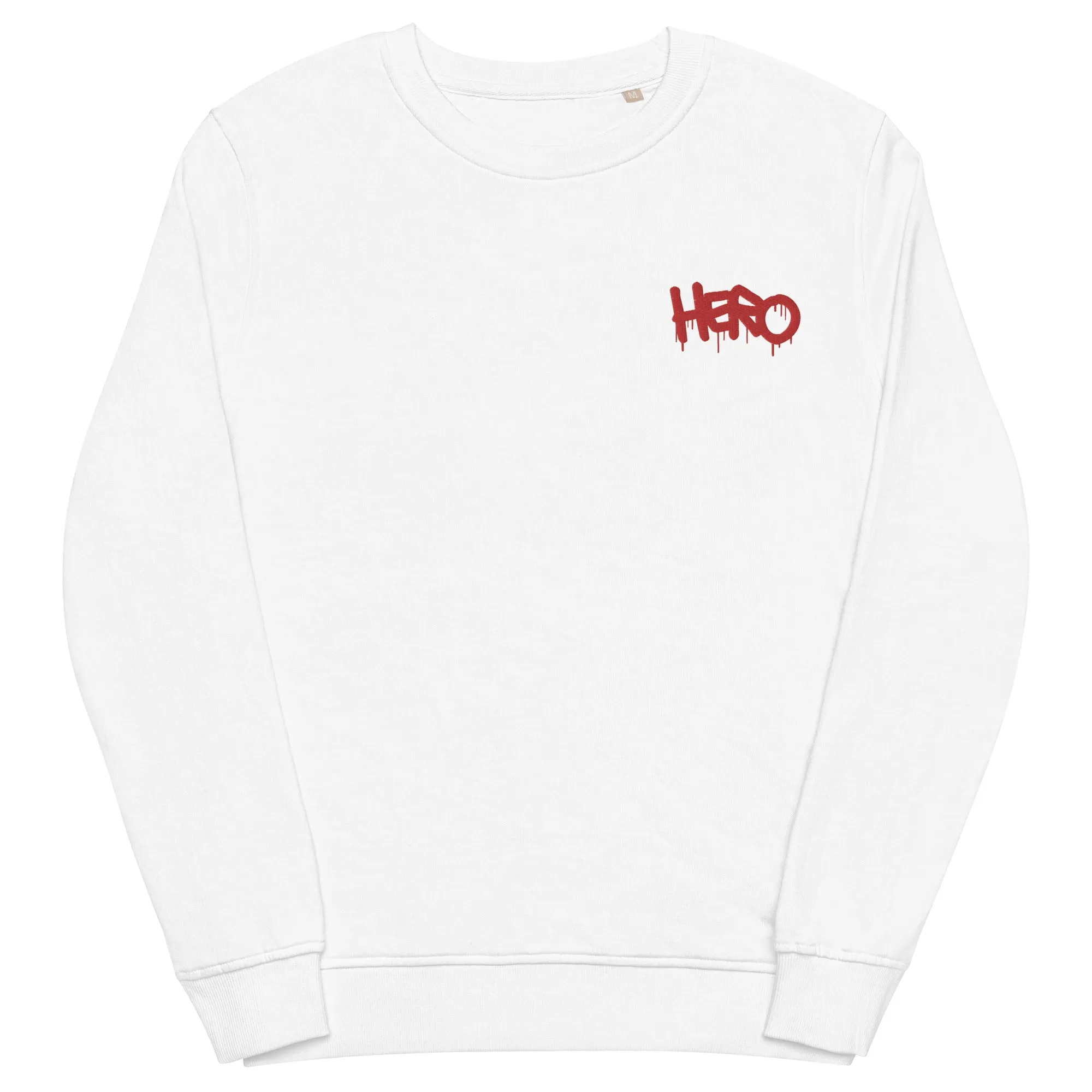 Unisex Hero Embroidery Sweatshirt: Classic Style Meets Eco-Friendly Design