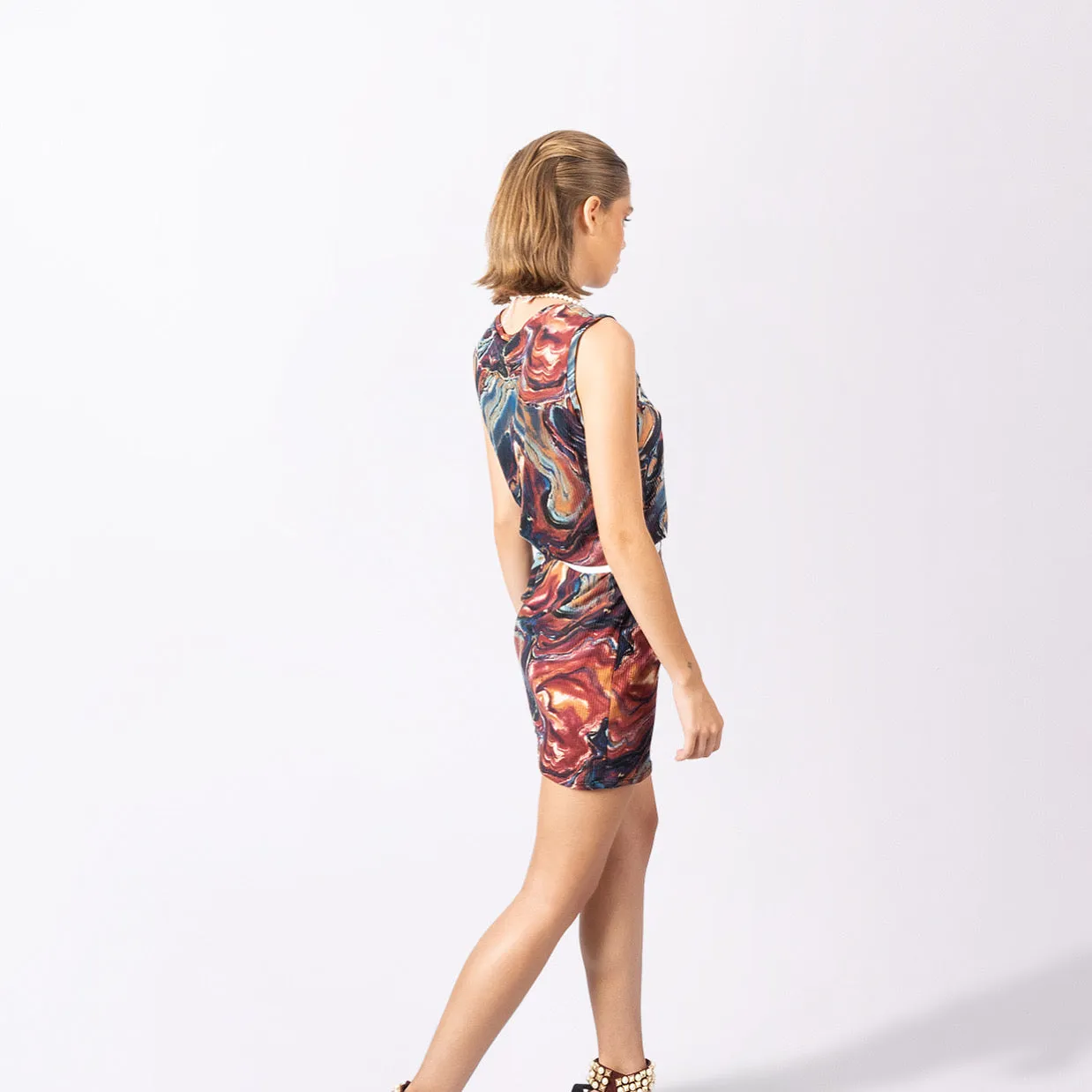 Upcycled Marbled Knit Dress - S/M ONLY 1 AVAILABLE