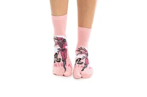 V-Toe Split Toe Novelty Socks Ninja Pink Big Toe Tabi