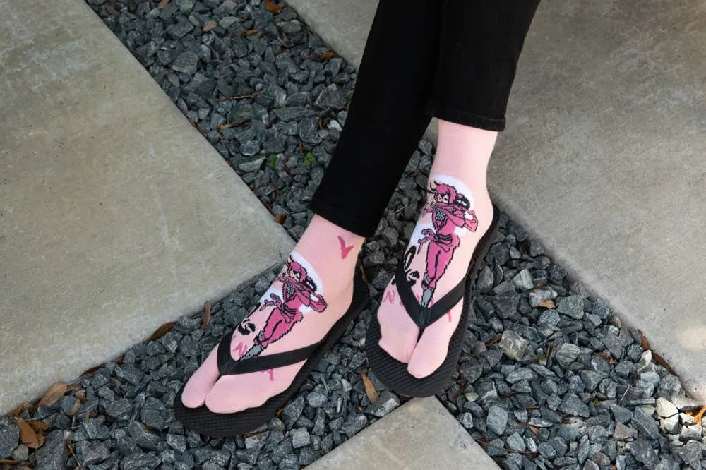 V-Toe Split Toe Novelty Socks Ninja Pink Big Toe Tabi