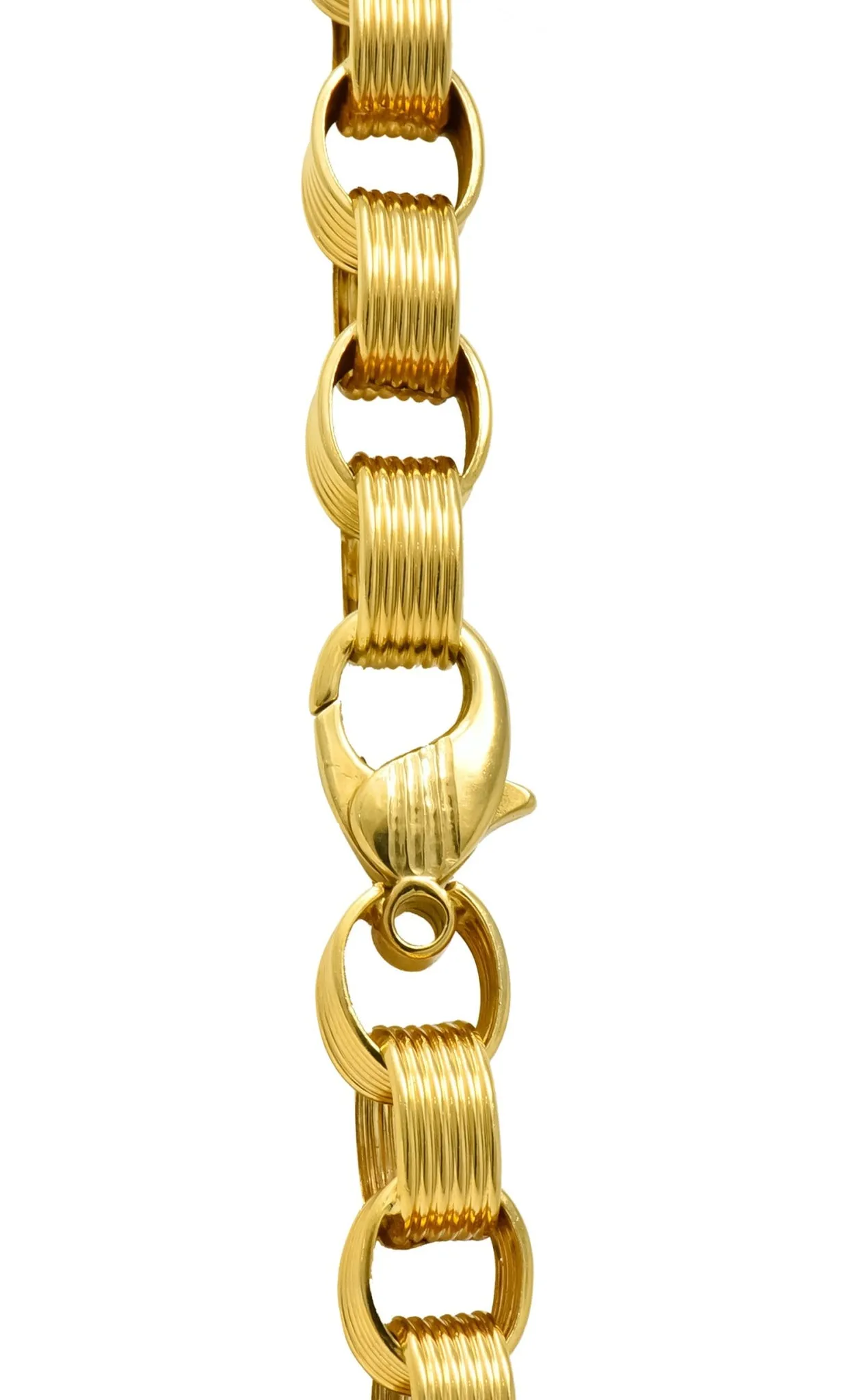 Vintage 1960's 18 Karat Yellow Gold Large Linked Rolo Chain Necklace