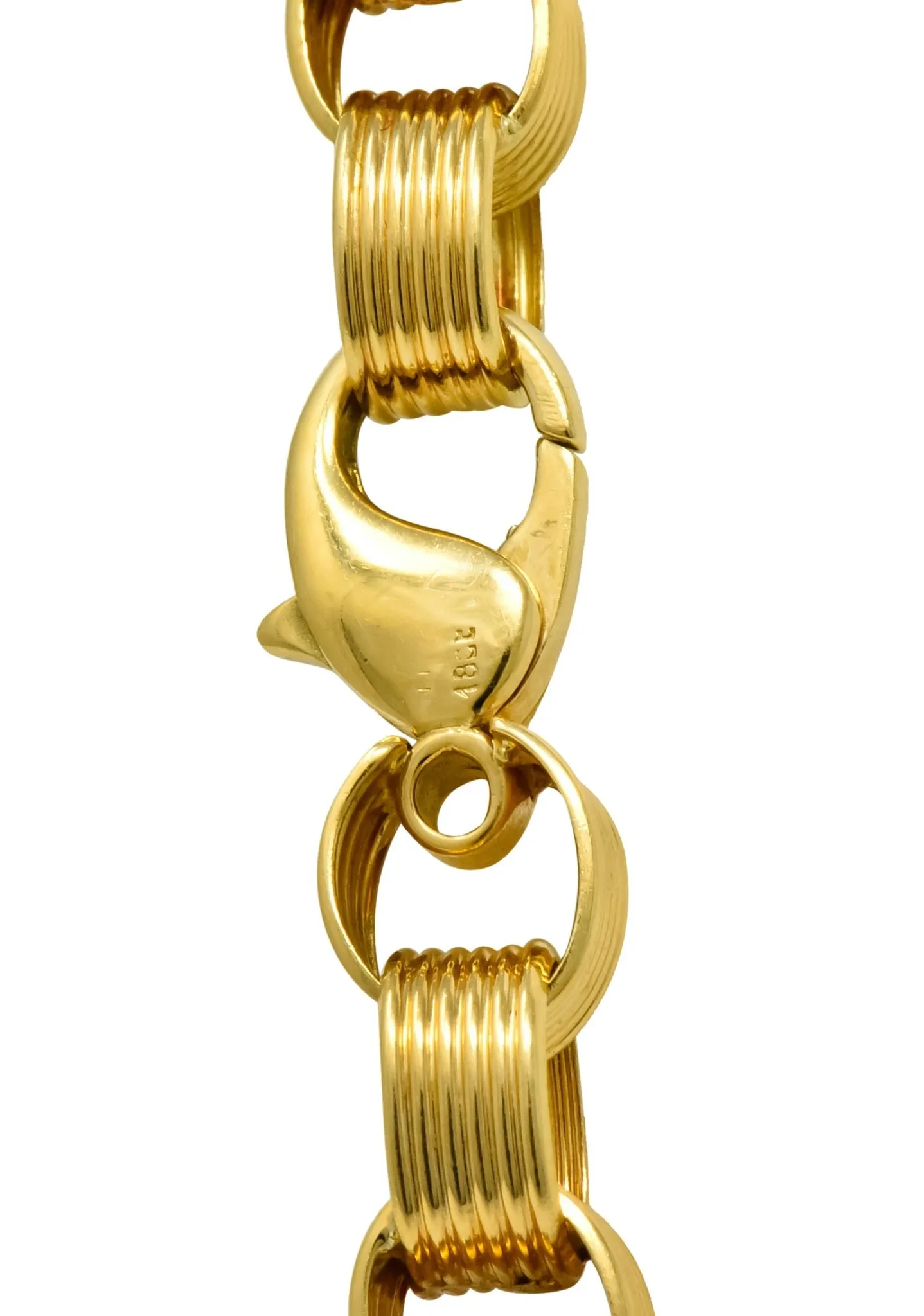 Vintage 1960's 18 Karat Yellow Gold Large Linked Rolo Chain Necklace