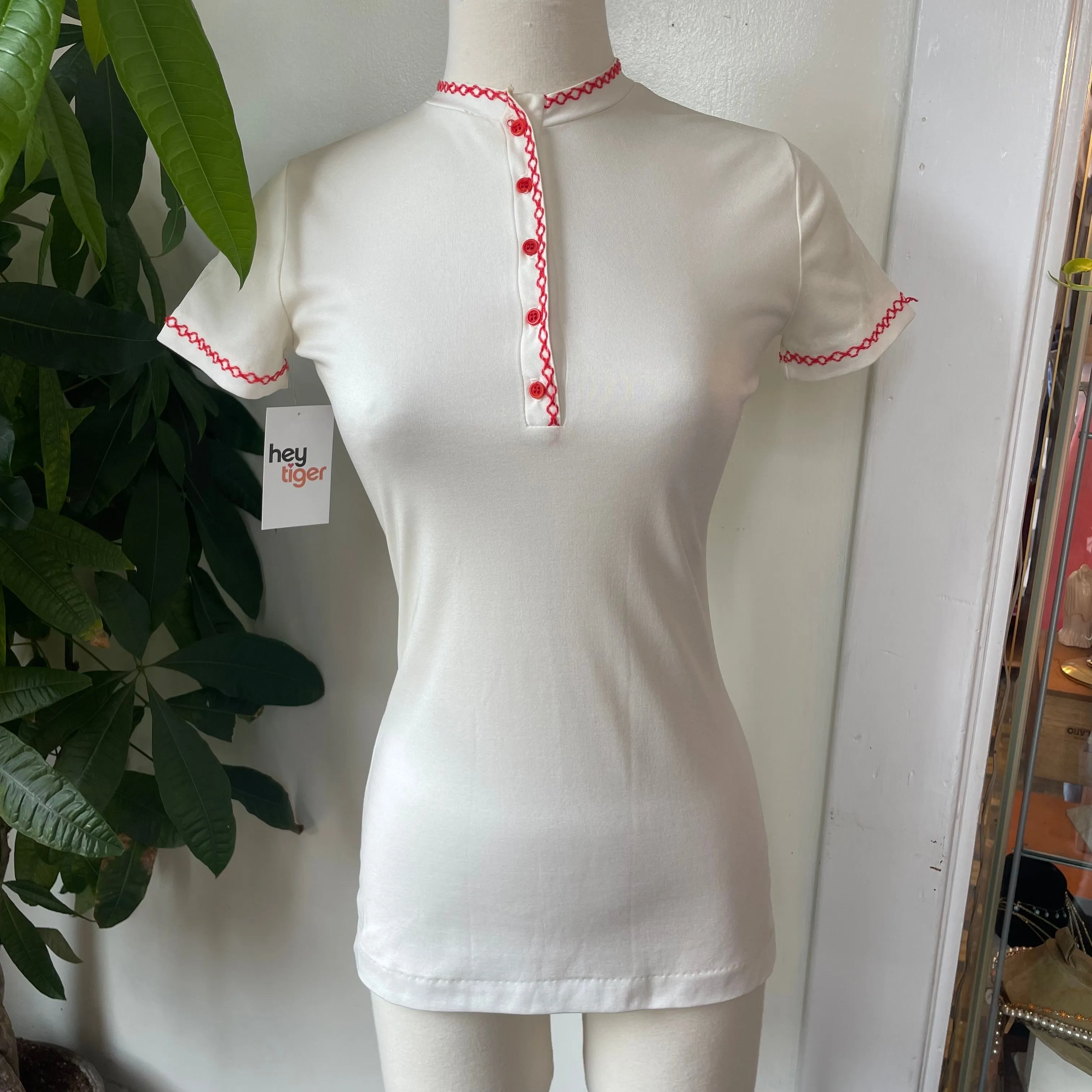 Vintage '60s 70s Henley tunic top // size XS (HT23108)