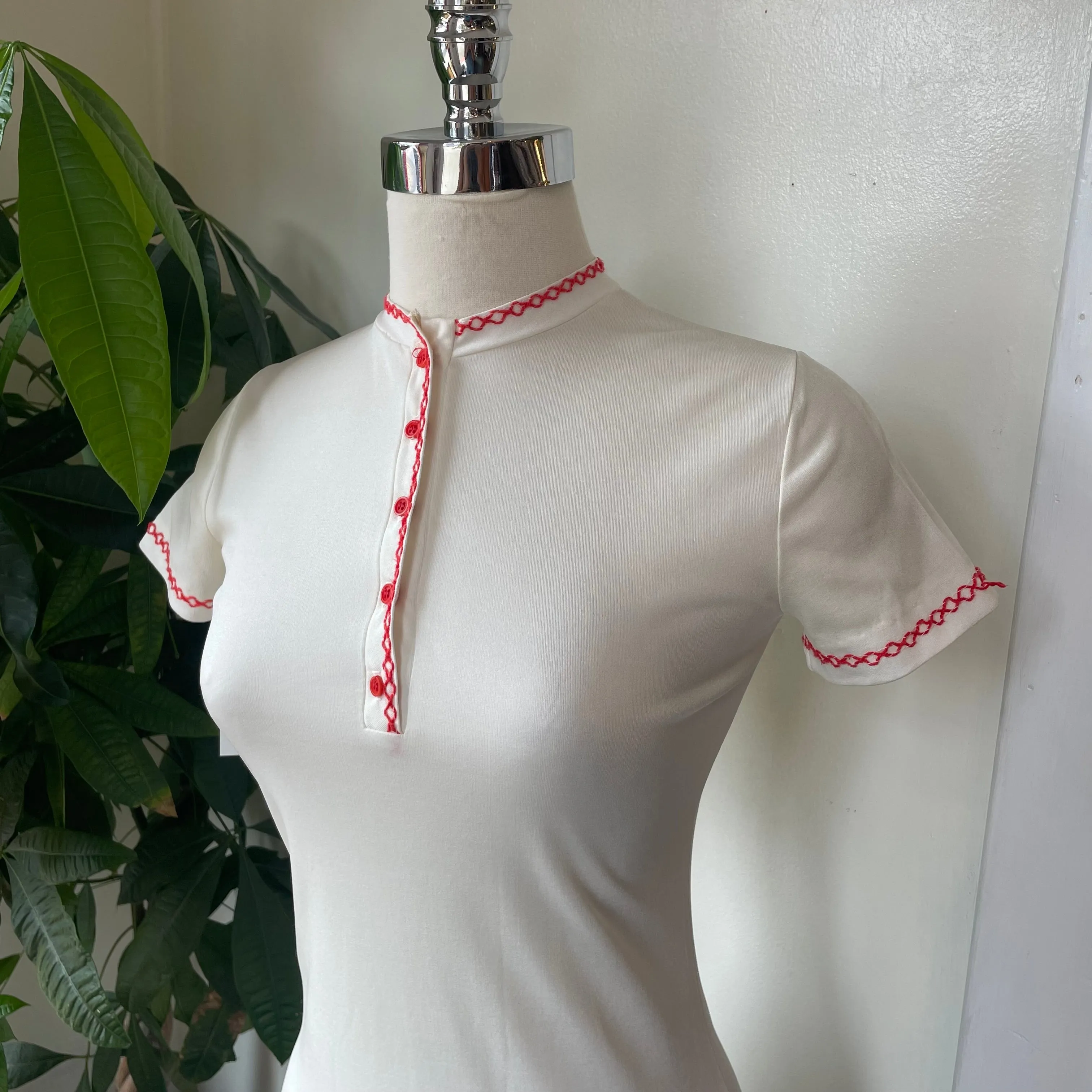 Vintage '60s 70s Henley tunic top // size XS (HT23108)