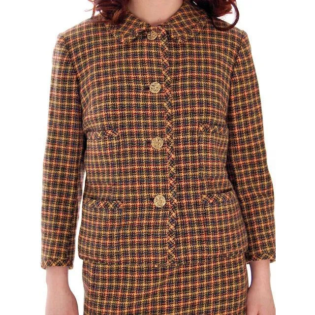 Vintage Davidow Womens Suit  Chanel Style 1960s Wool 38-24-27