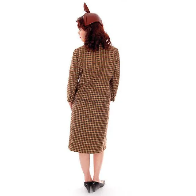 Vintage Davidow Womens Suit  Chanel Style 1960s Wool 38-24-27