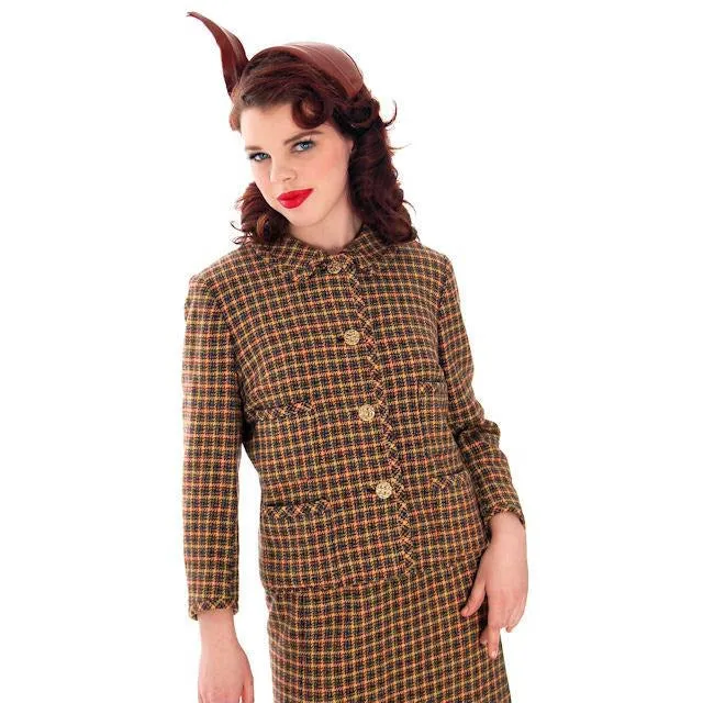 Vintage Davidow Womens Suit  Chanel Style 1960s Wool 38-24-27