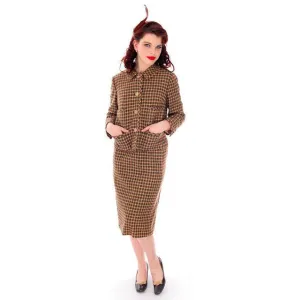 Vintage Davidow Womens Suit  Chanel Style 1960s Wool 38-24-27