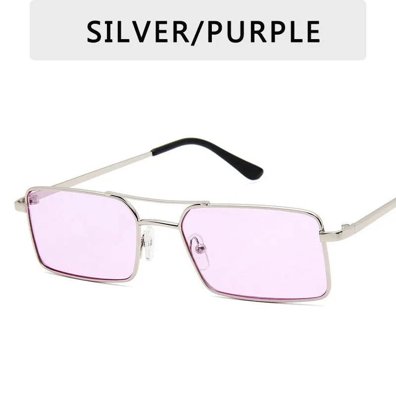 Vintage Metal Women's Sunglasses with Mirror UV400 Protection - Punk Style