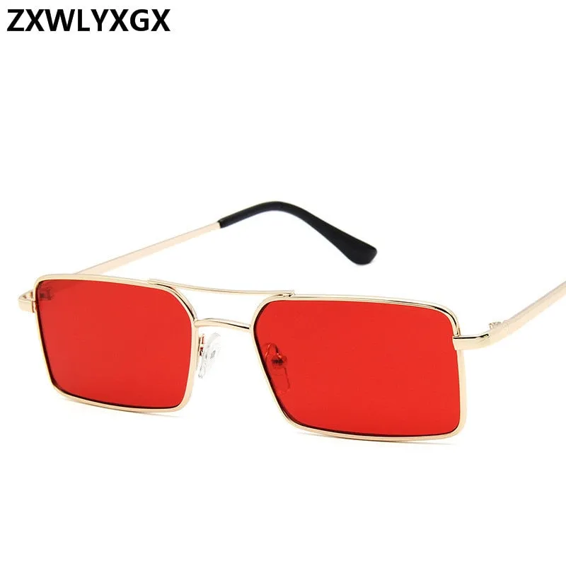Vintage Metal Women's Sunglasses with Mirror UV400 Protection - Punk Style