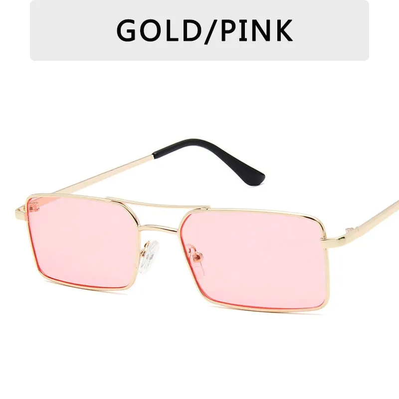 Vintage Metal Women's Sunglasses with Mirror UV400 Protection - Punk Style