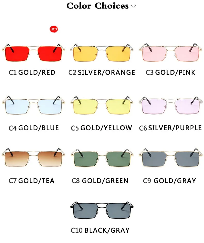 Vintage Metal Women's Sunglasses with Mirror UV400 Protection - Punk Style