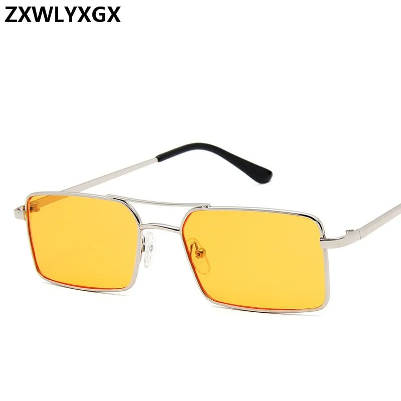 Vintage Metal Women's Sunglasses with Mirror UV400 Protection - Punk Style