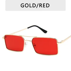Vintage Metal Women's Sunglasses with Mirror UV400 Protection - Punk Style